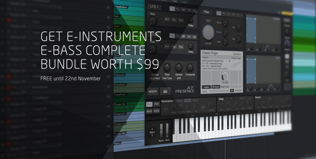 (종료) eInstruments Studio One용 Bass Bundle 무료 할인/무료 정보 미디톡
